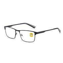 Gafas de Lectura Anti Luz Azul para Hombres Marco Grande de Metal Lentes de Presbicia Lupa Dioptrías +0.75++100+125 - Negro - Ver 13