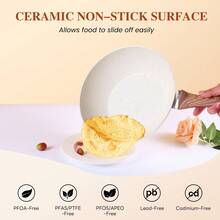 17pcs Pots And Pans Set, Nonstick Cookware Set Detachable Handle, Induction Kitchen Cookware Sets Non Stick With Removable Handle, RV Cookware Set - 白色 - 查看 3