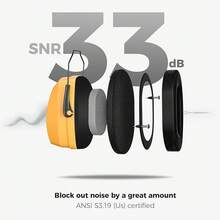 ProCase Orejeras contra Ruido, Protección Auditiva Cancelación Sonido Antiruidos NRR 32dB Auricular  Audífonos Protector del Oído para Caza Campo Trabajo Máquina Lugar Ruidoso - Naranja - Ver 8