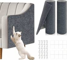 2 Pcs 39.4"X15.8" Cat Scratch Mat, Cat Scratch Couch Furniture Protector, Triable Self-Adhesive Cats Scratch Pads, DIY Cat Scratcher For Wall Protector And Covering Cat Tower (Dark Gray),23942244 - 杏色 - 查看 1