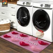 1 buc/2 buc covoraș antiderapant pentru baie cu model în formă de inimă roz, covoraș antiderapant din super fibre, covoraș absorbant din imitație de cașmir cu uscare rapidă, potrivit pentru uși, băi, bucătării și alte ocazii, lavabil la mașină, antiderapant, decorare zilnică, poate fi oferit cadou - Multicolor - Vizualizare 7