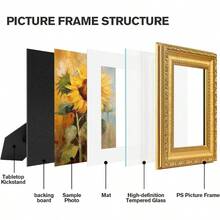 - Juego de 2 marcos de fotos dorados de 8x 10 pulgadas, ornamentados clsico de 8x 10 pulgadas, para decoracin de pared o de mesa, marcos dorados de 8x 10 pulgadas, con vidrio real - 12,7 x 17,78 cm (5 x 7 pulgadas) - Ver 7