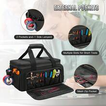 1 件装重型工具整理包 - 牛津布，多隔层设计，双拉链，14.4 英寸 * 8.5 英寸 * 8.1 英寸 - 非常适合机械任务、汽车维修、DIY 项目和送给杂工的礼物