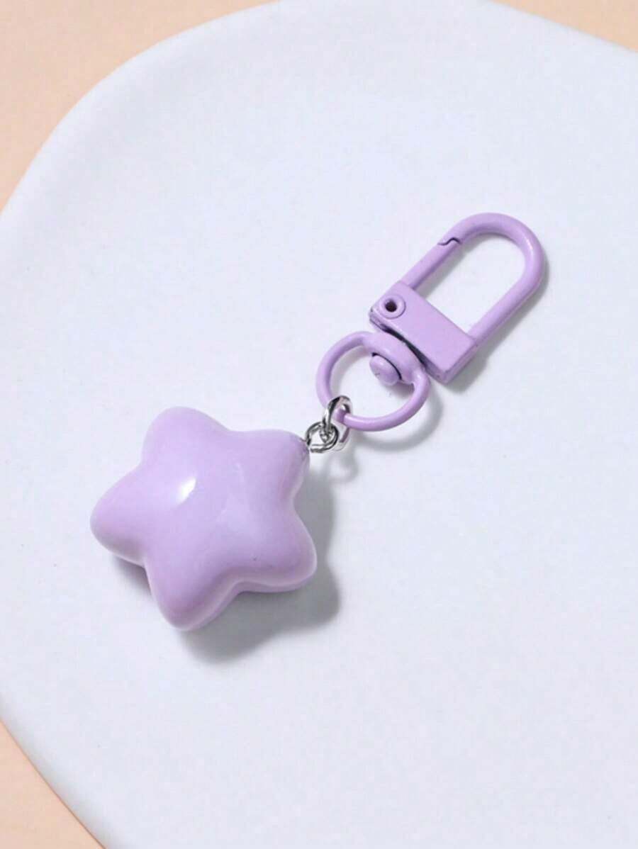 1pc Cute Plump Star Shaped Keychain For Women, Soft & Adorable Pendent, Ideal Gift For Best Friend/Couple, For Keys Or Bags - 黃色 - 查看 1