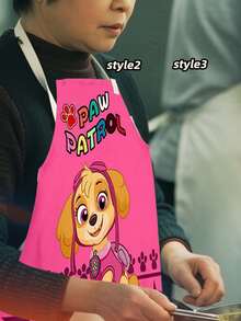 Paw Patrol Paw Patrol Theme Series Cartoon Cute Aprons, Kitchen Cooking Aprons, Large Digital Print Sleeveless Decorative Aprons For Home Use, Oil-Proof Waist Wraps, Parent-Child Kitchen Designs, Halloween, Thanksgiving, Christmas, Birthday Party Decoration Items, Small Gifts For Friends And Family At Parties And Gatherings