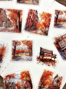 30 Stücke/Packung Vintage Herbst Lebens PET Aufkleber, Scrapbooking DIY dekorative Aufkleber für Planer, Album, Basteln