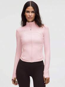 Lululemon Define Cropped Jacket Nulu BLLP-Back To School- Valentine's Day Gift-LW3HYQS BLLP - Màu hồng hạnh phúc - Xem 1