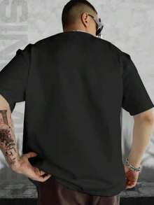 DG XUNLIN MODA Men Plus Size T-Shirts - Black - View 3