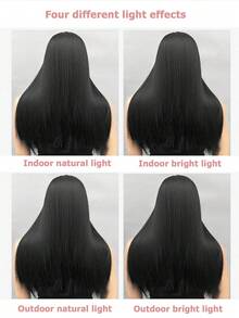 [Heat Resistant Synthetic Wig] Heat Resistant 28inch Long Straight Synthetic Wig With Bangs - Natural Looking Soft Hair For Daily Wear, Cosplay, Halloween, Music Festivals, And Christmas Events - Women's Fashionable Black