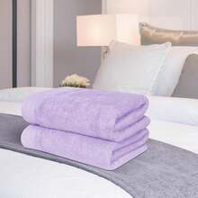 6 Pack Cotton Towel Set - 2 Bath Towels (28x55 Inch), 2 Hand Towels (16x24 Inch), 2 Washcloths (12x12 Inch) - Ideal For Everyday Use, Compact & Lightweight - Black - Purple - View 7