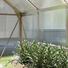 Outsunny 6' X 8' X 6.6' Polycarbonate Greenhouse, Walk-In Green House Kit Garden, Plants Grow, Galvanized Sheet Aluminum Frame With Rain Gutter, Vent And Sliding Door, Silver - 銀色 - 查看 8