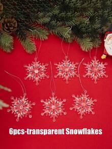 10pcs-Festives Accessories Acrylics Snowflakes And Ice Cone Pendant Stylish Christmas Tree Sparkling Embellishment Christmas Party Decorations - Multicolor - View 15