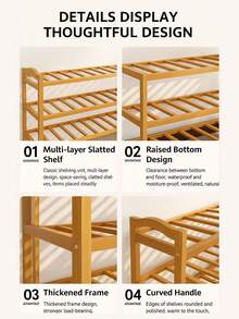 A Shoe Rack, Simple Cabinet, Household Shoe Cabinet, Economical Shoe Cabinet, Simple Wooden, With Multi-Layer Shelf Storage - Type B [Three-layer Shoe Rack] - View 3