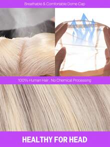 MEGALOOK 13x6 Gradient Color Lace Front Straight Hair #P10/613 Colorful Pre-Cut Ear To Ear 100% Human Hair Wig - No Glue Needed, Minimal Shedding, Invisible Seamless - Suitable For Women - S10/613 - View 10