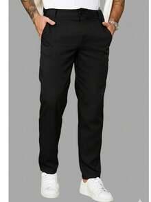Men's Tailored Pants, Straight Cut, Stylish Italian - màu đen - Xem 1