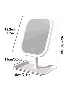 LED Lighted Makeup Mirror, 3 Color Lighting Modes (Battery Capacity: 320mAh) - Touch Control Lighted Makeup Mirror With Portable Stand - Rechargeable Foldable Vanity Mirror, Suitable For Travel, Dressing Table, Bedroom, Bathroom - Christmas, Birthday, Valentine's Day Gift For Women, Teens, Makeup Enthusiasts, Affordable Price, Can Be Used As Christmas Gift, Cosmetics, Makeup Tools, Etc. - Multicolor - View 10