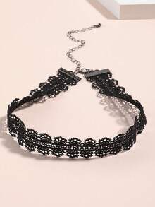 1pc Fashion Gothic Black Choker Necklace Punk Lolita Sweet Cool Style For Women - Black - View 7