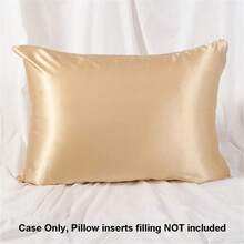 Funda de almohada lisa de seda simulada, suave, de doble cara, blanco, negro, gris, caqui, azul, rosa, ropa de cama respetuosa con la piel, 1. ZXOE - 1 pieza caqui - Ver 3