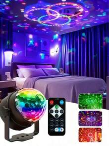 1PC LED Disco Ball Light, Featuring RGB Multi-Color Transformation Effect - An Independent Party Light Powered By USB, Equipped With A Dome-Shaped LED Sphere And A Transparent Center, Suitable For DJ Parties, Weddings, KTVs, And Home Decoration - Plug-And-Play, No Laser, Durable And Portable Lighting System, Multi-Functional LED Magic Ball With Color-Changing Effect, Powered By USB And With A Stable Base, Disco Party Decoration, Double-Head Super Disco Light - 多色光 - 查看 6