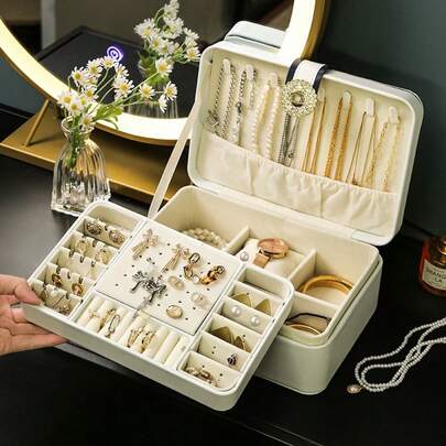Scatola portaoggetti gioielli di alta qualità, multi-strato, per collane, bracciali, orecchini, anelli e altri gioielli