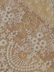 1pc French Vintage Lace Table Runner, White Embroidered Bedside Cabinet Cover, 100% Polyester Small Tablecloth, For Wedding, Home Decor, Birthday, New Year, Tea Table, Hawaii Theme - Multicolor - View 5