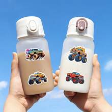 50 PIEZAS Pegatinas de Monster Truck - Hermoso paquete de pegatinas, adecuado para scrapbooking, botellas de agua, patinetas, diarios, portátiles, tabletas, refrigeradores, maletas, bolsas de regalo, sellos de sobres, decoración de fiestas - Multicolor - Ver 11