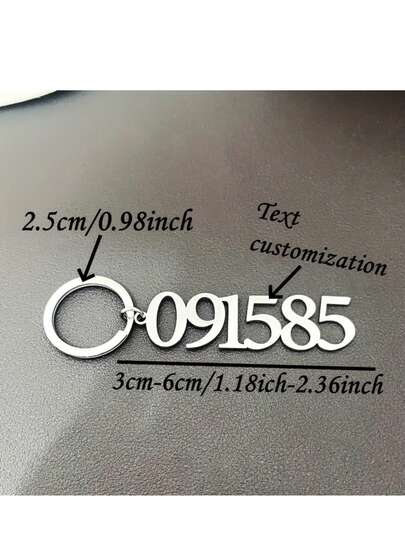 1pc Customized Stainless Steel Keychain, Rectangular Pendant, Casual Style, Suitable For Engraving, Ideal Gift For Valentine's Day, Father's Day, Mother's Day, Unique Present For Men And Women