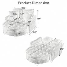 mikibama Corduroy Loveseat Sofa Couch With Storage Ottoman, Modern 2 Seater Sofas Bed With Irregular Armrests And Backrests, Footrest With Storage Space,Comfy Double Sofa Chaise Longue With Two Small Throw Pillows, Suitable For Living Room And Bedroom,Brown - 棕色 - 查看 2