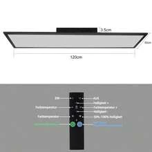 1/2 LED Panel Black/White Ceiling Light Dimmable 3000k-6500k Ceiling Lamp 120x30CM Long With Remote Control 48W Kitchen Lamp Flat Office Lamp Modern Ceiling Panel Daylight Lamp Rectangular For Kitchen Living Room Office - 120x30CM-48W - 查看 3