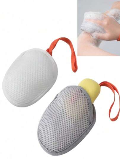 1 件肥皂袋、肥皂袋、起泡网、沐浴海绵、洗面奶起泡网袋