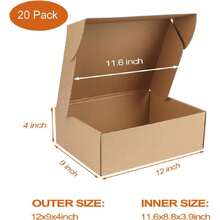 12x9x4 Inch Shipping Boxes Bulk 20 Pack Brown, Tab Lock Tuck Top Mailer Boxes For Packaging Small Business, Medium Cardboard Es For Wrapping Mailing Present,23941180 - Chocolate Brown - View 2