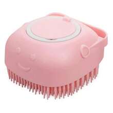 Pet Bath Massage Brush Puppy Dog Cat Grooming Cleaning Soft (Pink) - Pink - View 1