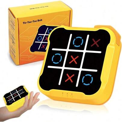 Portable Tic Tac Toe Game - Intermediate Skill Level, Orange/Yellow ABS Puzzle Toy, Suitable For Teens And Adults | Travel, Family Party, Gathering With Friends, Parent-Child Interaction, Christmas Gift For Young People - No Battery Required
