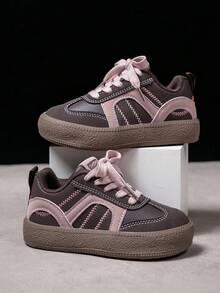 1 Pair Unisex Versatile Hook And Loop Casual Sneakers, Flat, Comfortable & Breathable, Ideal For Students, Campus Style Sports Shoes, Sporty Casual Trainers, Fashion Versatile Shoes - Baby Pink - View 4