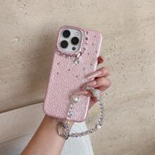 Luxury Leather Snake Skin 3D Bow Rhinestone Phone Case With Chain, Compatible With IPhone 17 Pro Max/17 Pro/17, 16 Pro Max/16 Pro/16, 15 Pro Max/15 Pro, 14, New 13 Pro Max/13 Pro, Fashionable Phone Case