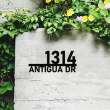 3 lựa chọn kích thước! Biển số nhà bằng kim loại hiện đại tùy chỉnh với tên, biển số nhà chữ cái vuông bằng kim loại, biển địa chỉ bằng kim loại cá nhân hóa, biển hiệu nhà để xe, biển trưng bày tên gia đình. - màu đen - Xem 5