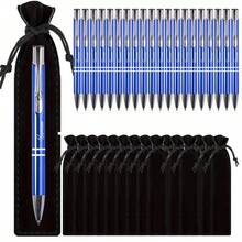 Penne a sfera di lusso personalizzate in metallo e alluminio con astuccio in pelle nera - strumenti di scrittura personalizzati per nome e sito web aziendale, regalo perfetto per uomini, anniversari, compleanni, regali di laurea - Multicolore - Visualizzare 36