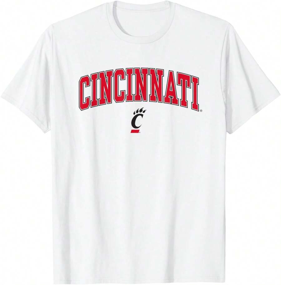 Cincinnati Bearcats Arch Over Logo Officially Licensed T-Shirt - 白色 - 查看 1
