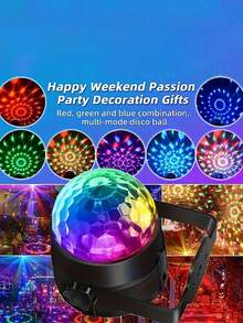 1 Pc RGB Disco Ball Light - 7 Lighting Modes, Perfect For Parties, Festivals, Birthdays & Gifts, USB Powered1pc Magic Ball Projection Light RGB Disco Ball Light, Bringing Parties To Life - 7 Mode Remote Control, The Perfect Ideal Party Atmosphere Light! Suitable For Family Room Dances, Birthday Parties, Bars, Karaoke, Weddings, Etc.! - 多色光 - 查看 6