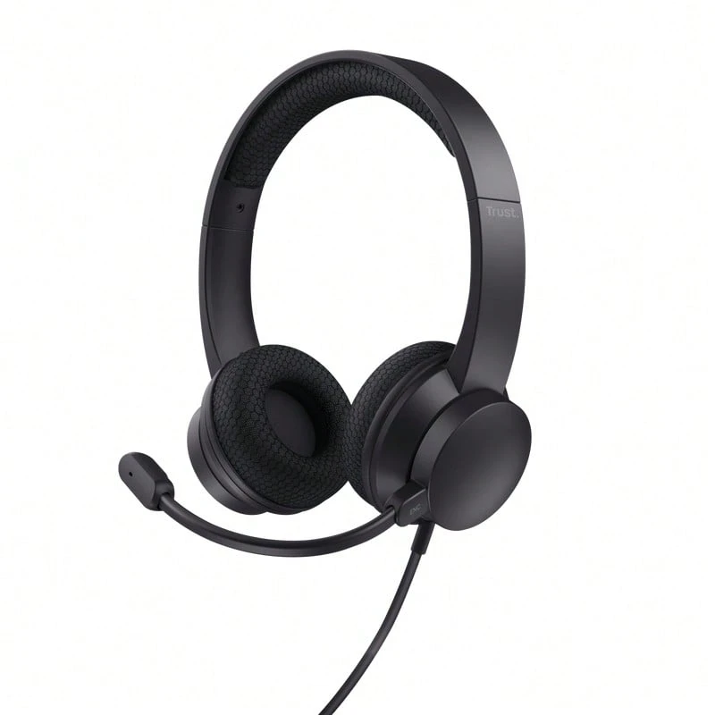 Cuffie cablate Trust Ayda con archetto, chiamate/musica, USB tipo A, nere - nero - Visualizzare 1