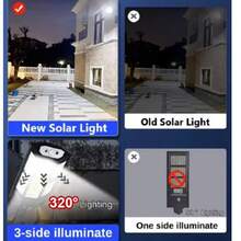 超亮太陽能燈 高功率路燈 戶外感應式太陽能 LED 燈 ABS 材質 花園投光燈 壁燈 防水戶外多功能園藝燈 適用於居家、露營、鄉村地區與街道 - 黑色 - 查看 10