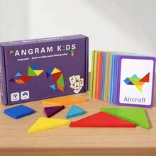 2025 New Wooden Colorful Tangram Puzzle Board, Educational Toys For Developing Intelligence, Numbers, Letters, Geometric Shapes, Memory, Logical Thinking And Reasoning Skills - Holiday Gift - Birthday Gift - Present