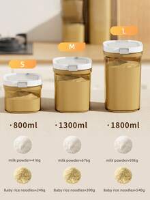 Portable Baby Solid Food Powder Milk Formula Container, Large Capacity Airtight Seal Canister, Silicone Magnetic Spoon, Suitable For Travel & Outdoor, Wide Mouth Easy To Clean, Home Condiment/Grain Storage - Multicolor - View 11