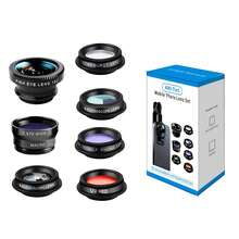 7-In-1 Smartphone Camera Lens Kit, 0.67X Wide Angle Lens And 180° Fisheye Lens, Kaleidoscope, Starburst, Compatible With Most Smartphones