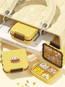 1 件便携式 7 隔层防水药盒，迷你珠宝收纳盒，适合旅行