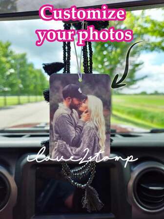 1pc Customized Photo Car Pendant Keychain, Multi-Purpose Hanging Accessory, High Definition Acrylic Personalized Love Design, Christmas Gift For Family And Friends