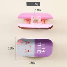 1pcs PVC Glitter Medical Series Cute Small Pill Subculture Capsule Hair Clip - Silver Purple - View 2