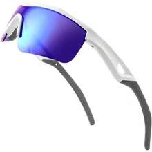 FEISEDY Gafas de sol deportivas polarizadas para niños y niñas TR90 marco niños adolescentes ciclismo lentes de sol B2454 - Blanco-azul - Ver 20