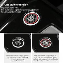 Car Engine Start Button Sticker Compatible With Audi A3 8Y S3 RS3 Sportback 2021-2025 For Alcantara Key Ignition Button Trim Interior Molding Accessories (Suede Red) - Carbon - View 3