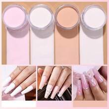 Morovan Acrylic Nail Powder Set - 4PCS 30g Professional Colored Acrylic Nail Powder For Acrylic Nails Extension Carving Manicure Salon DIY - Màu be - Xem 2
